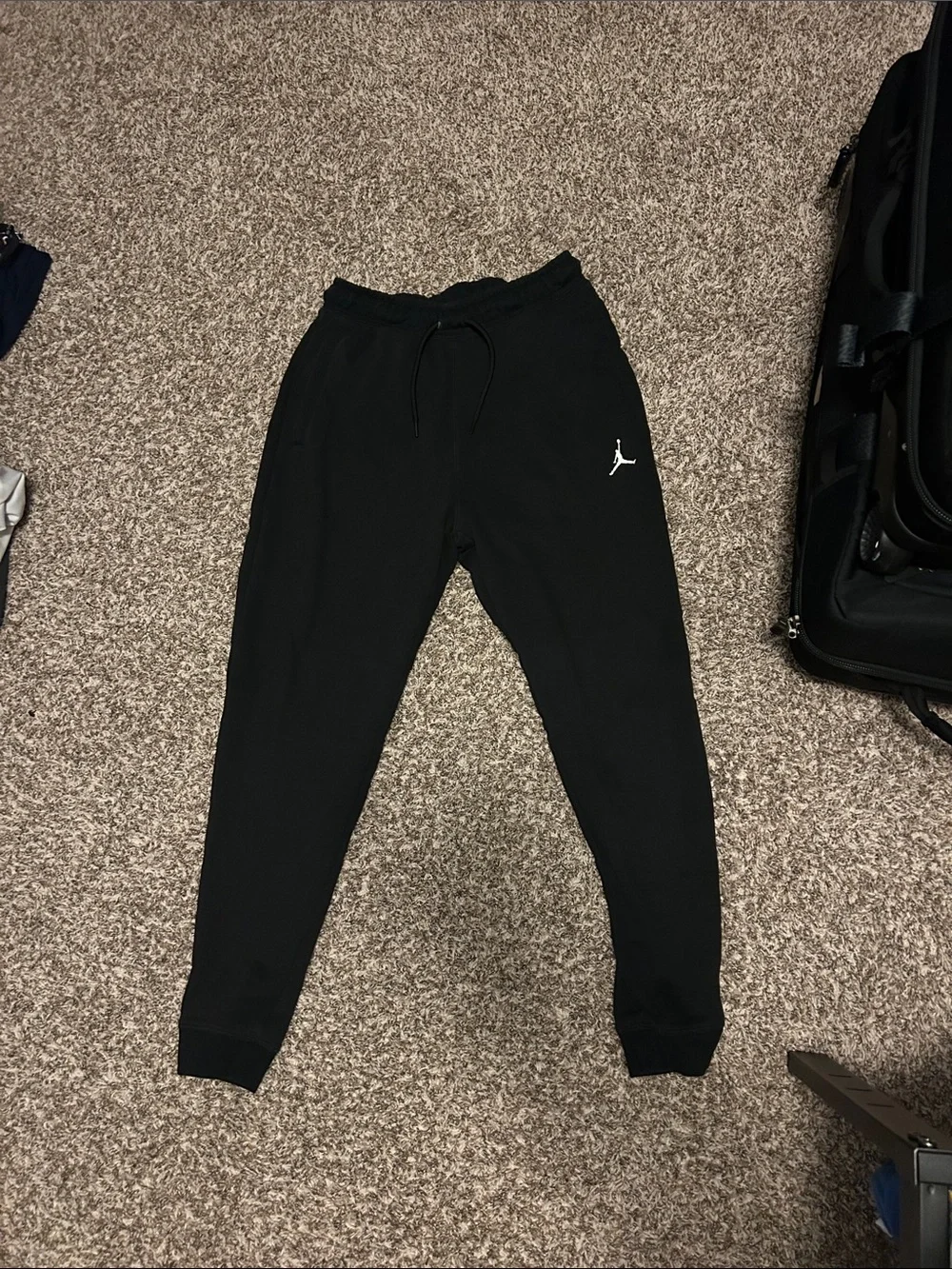 Jordan Black Jogger Sweatpants with White Jumpman